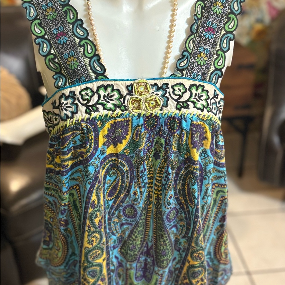 Free People Multicolor Paisley Tank Top
